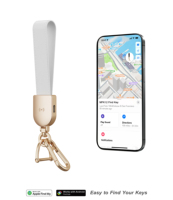 Porte-clés élégant avec fonction de localisation, sangle en cuir PU, Bluetooth, pour retrouver vos effets de voyage