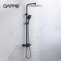 Gappo Nouveau En Laiton de bain et ensembles de douche portable Douche Salle De Bains baignoires et douches Mélangeur Noir Robinet G2417-60
