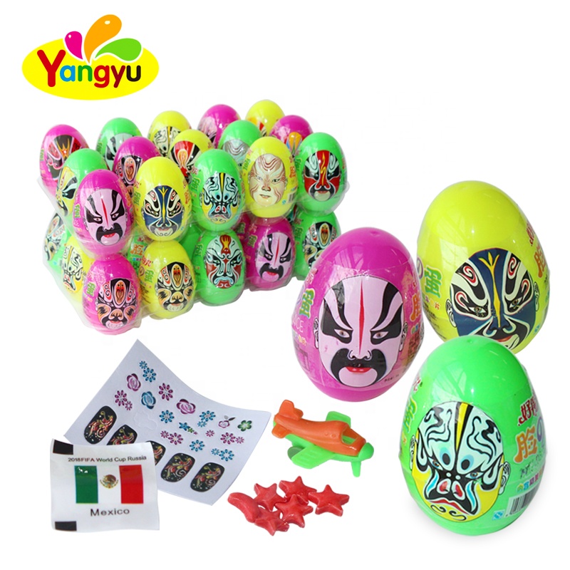 Пластиковое игрушечное Яйцо-сюрприз с конфетами и татуировкой для детей