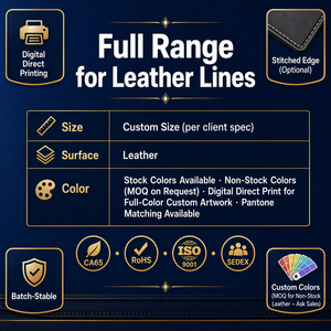 Bedruckte Leder-Matte Digitaler Direktdruck Vollfarbige Leder-Schreibtischunterlage Maßgefertigte Größe OEM Großhandel USA - Product Image 5