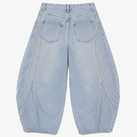 YOUMI ODM/OEM Jeans décontractés amples et larges en coton pour hommes, taille mi-haute, style streetwear, logo personnalisé, vintage
