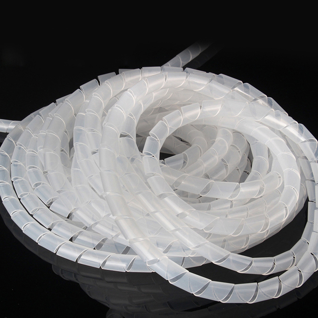 4mm Spiral Wire Wrap Bands Hydraulic Hose Protector Nylon Bands Wire Wrap Tube Cable Organizer Management Sleeve