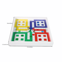 Jeu de Société 2-en-1 Portable en Bois Ludo Serpents et Échelles Stratégie Moderne pour Famille & Salon en Voyage