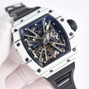 Men's Carbon Fiber Skeleton <b>Chronograph</b> Tourbillon <b>Automatic</b> Mechanical Watch, Sapphire Crystal Anti-Reflective Ultra-Thin Watch - Product Image 5