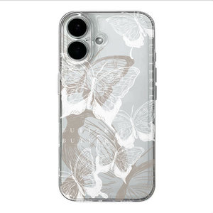 Funda para Teléfono con Diseño de Mariposa de Líneas Blancas, Resistente a Impactos, Pintada, para 17 Pro <span class=keywords><strong>Max</strong></span>, 16, 15 Pro, 14, 13 - Product Image 5