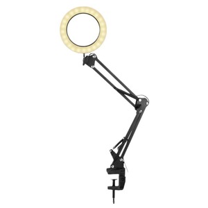 Lupa de escritorio, aumento de 10x, luz LED de 160 mm, para lectura, belleza, tatuaje de cejas, reparación de bordados - Product Image 3
