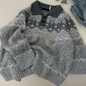 <span class=keywords><strong>Pull</strong></span> en tricot chaud tendance pour garçons, automne/hiver 2025, nouveau style coréen, vêtements <span class=keywords><strong>gris</strong></span> pour grands enfants - Product Image 1