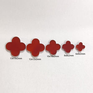 Cabujones de Ágata Roja Natural con Forma de Trébol de Cuatro Hojas, Piedras Preciosas Sueltas para Hacer Pendientes para Mujer - Product Image 2