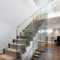 Vente en gros de balustrades modernes, rampes d'escalier en verre au design simple, supports de rampe d'escalier, fournisseur de garde-corps de balcon, protection UV