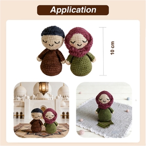 Kit de crochet pour débutants Uncinetto : Poupée Amigurumi DIY, Cadeau du Ramadan, Jouets islamiques, Poupée musulmane avec hijab - Product Image 2
