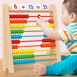 मोतियों की गिनती, संख्याएँ, खिलौना, तार, कंप्यूटिंग रैक, डिजिटल संज्ञानात्मक खिलौने, लकड़ी के अबेकस, बच्चों के लिए प्रारंभिक गणित सीखने का खिलौना