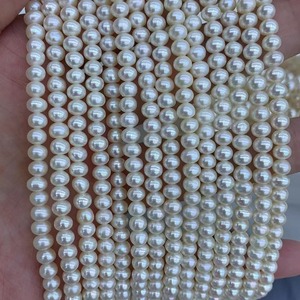 Wholesale Small 4-5mm Near Round Freshwater <b>Pearl</b> Necklace Natural <b>Loose</b> <b>Pearls</b> Strong Light Clean and Smooth Semi Finished - Product Image 5
