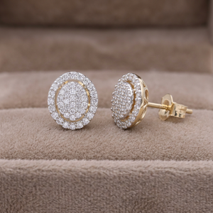 Elegantes y Radiantes Diamantes Naturales de Corte Brillante de 0.5CTW, Chapados en Rodio sobre Oro de 14K, Simétricos, para Mujer, Ideales para Bodas y Fiestas - Product Image 1