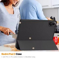 Étui pour Redmi Pad 2, support pliable à trois volets, coque intelligente pour tablette, étui pour Xiaomi Redmi Pad 2 2025, étui 11 pouces avec support pour stylet