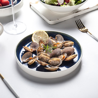 Shengjing 2022 nouveau fabricant plats ronds de qualité alimentaire 8.5 pouces 21cm assiettes en céramique bleu et blanc de mariage assiette écologique