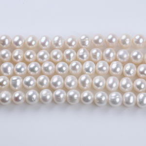 Matériaux de bijouterie faits à la main de Zhuji, perles d'eau douce naturelles de 9 à 10 mm, accessoires pour collier et boucles d'oreilles, vente en gros - Product Image 1