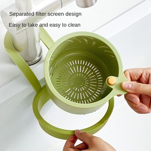Panier suspendu détachable de vidange à bouton-poussoir robinet panier de crépine d'évier en <span class=keywords><strong>plastique</strong></span> pour l'élimination des déchets alimentaires et le stockage des outils - Product Image 3