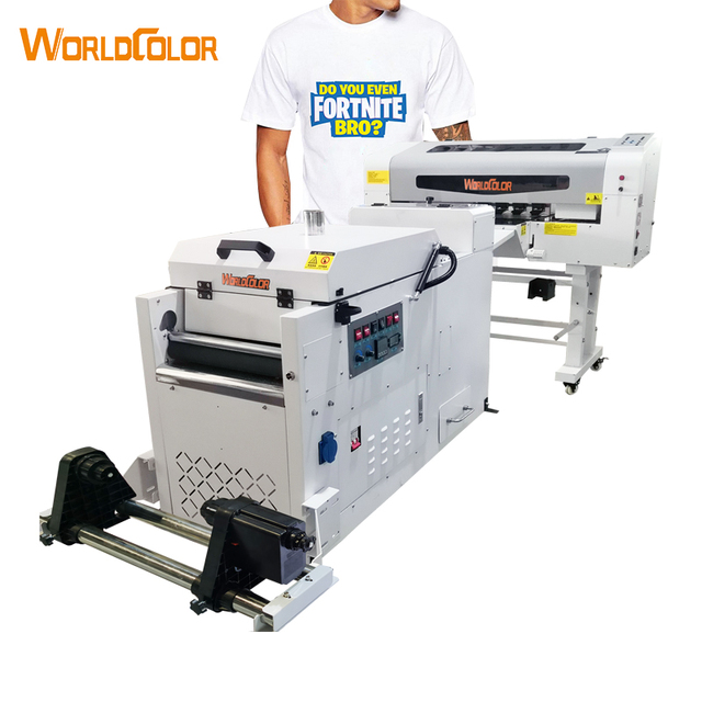 WorldColor Factory Wholesale A3 DTF Printer Dual XP600 Printhead Automatic Circulation CMYK White Rolling DTF Printing Machine