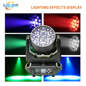 Projecteur à tête mobile LED Sailwin 19X15W AURA Marc RGBW ZOOM <span class=keywords><strong>DMX</strong></span> avec anneau LED - Product Image 2