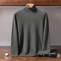 Pull en cachemire à col montant pour homme, chaud et respirant, style simple et polyvalent, idéal pour l'automne et l'hiver – Vente en gros OEM/ODM directe usine