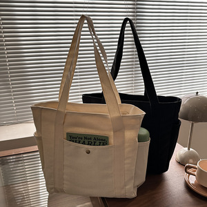 Canvas Bag with <b>Large</b> Capacity for Outdoor Activities High Shoulder Height Lightweight and Versatile Appearance - Product Image 5