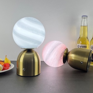 <span class=keywords><strong>Lampe</strong></span> de table rechargeable au design nordique avec lumière d'ambiance ciel étoilé pour restaurants et cafés en extérieur, abat-jour transparent, veilleuse - Product Image 2