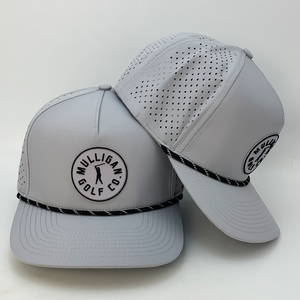 Водонепроницаемая кепка для гольфа с лазерной резкой, дышащая, с пятью панелями, на шнурке, для бега, с индивидуальной нашивкой из ПВХ, бейсболка-снепбэк - Product Image 3