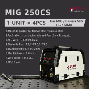 آلة لحام MIG250C 4 في <span class=keywords><strong>1</strong></span> متعددة الوظائف (MIG بالغاز/بدون غاز، MAG، MMA، TIG) للاستخدام المنزلي وأعمال البناء والزراعة، الحد الأدنى للطلب قطعة واحدة - Product Image 2