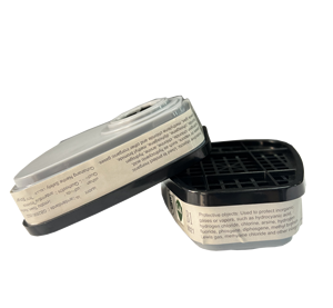 Masque respiratoire intégral avec cartouches filtrantes pour vapeurs inorganiques, réutilisable, en TPU, protection contre la poussière et les gaz, pour utilisation en production chimique - Product Image 3