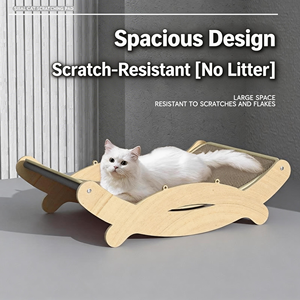 كرسي استرخاء للقطط على شكل سرطان البحر، مزود بمنصة خدش، سرير للقطط، لوح خدش خالٍ من الغبار، أريكة للقطط، الكل في واحد، مقعد استرخاء كبير جدًا للقطط - Product Image 1