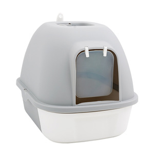 Grande litière pour chat entièrement fermée et portable <span class=keywords><strong>avec</strong></span> fonction de nettoyage facile, pelle <span class=keywords><strong>à</strong></span> litière intégrée, en <span class=keywords><strong>plastique</strong></span> et <span class=keywords><strong>avec</strong></span> <span class=keywords><strong>couvercle</strong></span> - Product Image 1