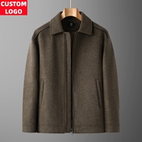 Veste en Laine Homme Grande Taille Personnalisée à Col Cranté, Coupe Ample, Style Décontracté Chic, Vêtement d'Extérieur pour Homme d'Affaires, Automne Hiver
