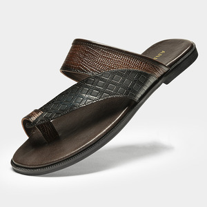 Nouvelles sandales décontractées de plage été 2026 – Chaussons antidérapants en cuir véritable pour hommes – Vente en gros - Product Image 5