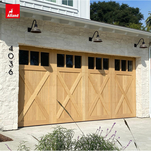 Puertas de Garaje Automáticas Alland, Paneles de Madera con Aspecto de Listones Enrollables Retráctiles de Roble Blanco, Estilo Australiano de Alta Gama - Product Image 1