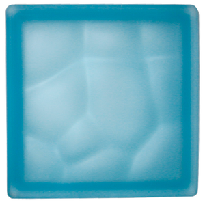 Bloque de cristal ondulado satinado azul claro de 19x19x8 cm para accesorios interiores - Product Image 4