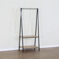 Porte-vêtements en métal durable en forme de A avec étagères MDF à double niveau, organisateur de rangement professionnel pour armoire, pour meubles de maison