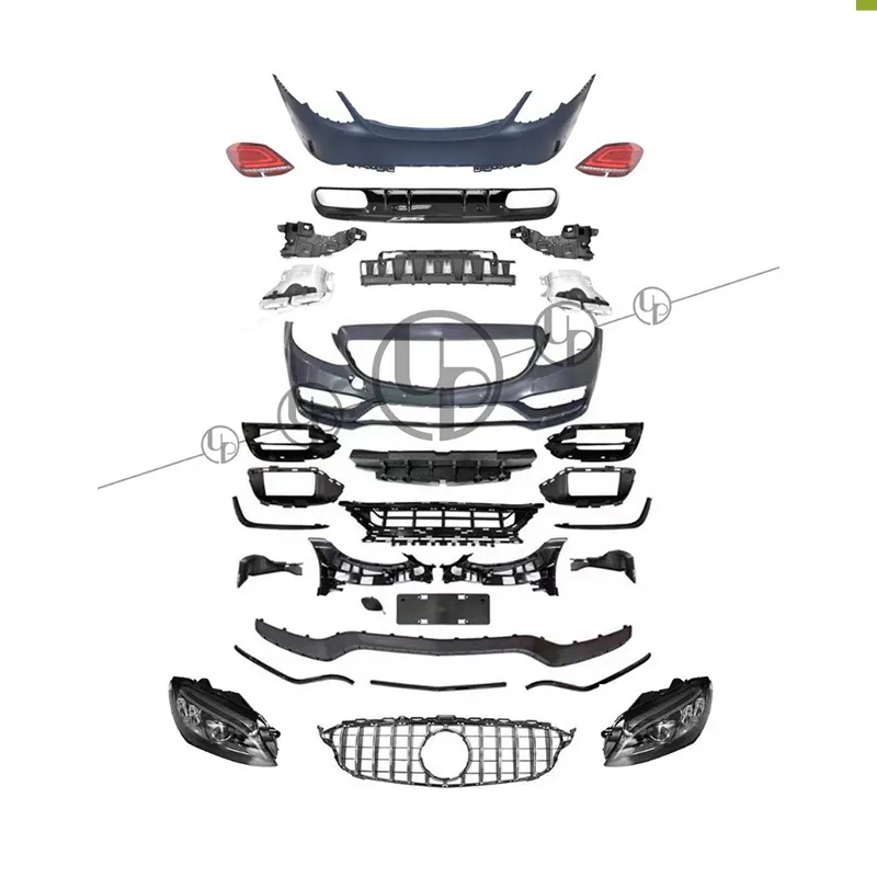 2020 tahun W205 C63 Bodykit C260 C200 C180 C63 bumper mobil W205 lampu dan W205 lampu belakang 2016 ~ 2020 tahun Kit Upgrade