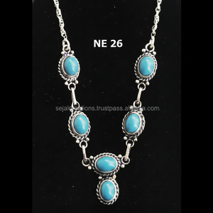 Collier clouté bijoux en argent, collier de pierres précieuses, collier en argent sterling - Product Image 1