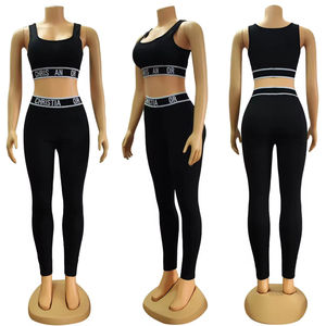 Conjunto de Ropa Deportiva de Yoga de Cintura Alta Estilo Nuevo de Al Yoga, Leggings y Sujetador Deportivo para Mujer, Ropa de Gimnasio, Fitness, Corto, Ecológico, Spandex/Poliéster - Product Image 3