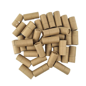 MOQ bajo 100% Biodegradable Sin plástico Tamaño <span class=keywords><strong>Mini</strong></span> 5g Bálsamo labial vacío Embalaje Tubo de papel Contenedor de papel Kraft marrón liso - Product Image 1