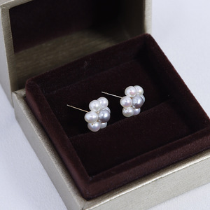 Minimalist Multi <strong>Pearl</strong> Flower Design Natural Freshwater <strong>Pearl</strong> <strong>Stud</strong> Earrings S925 Silver Post <strong>Studs</strong> Women Daily Jewelry Wholesale - Product Image 2