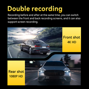 Caméra de tableau de bord 4K HD pour voiture, double objectif avant 4K et arrière 1080P, ouverture F2.0, grand angle 140 degrés, moniteur de stationnement Wi-Fi - Product Image 5