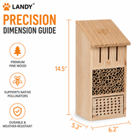 Maison pour oiseaux en bois personnalisée avec logo, hôtel à insectes en pin naturel, nid d'abeilles avec tubes en bambou pour la décoration de jardin (vente en gros)
