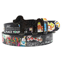 Ceinture Y2K originale et élégante, imprimée graffiti, avec boucle lisse et strass intégrés, accessoire transfrontalier, personnalisation OEM ODM