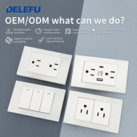 BAOBEN Enchufe de Pared de Vidrio Templado Blanco con USB Tipo C, Estándar Estadounidense, Enchufe para México y América, 118*72, Interruptor de Luz, Carga Rápida