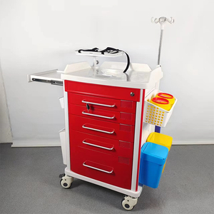 Chariot d'urgence hospitalier avec tiroir, mobilier médical de 18,5 pouces, capacité de 100 kg, en <span class=keywords><strong>plastique</strong></span> ABS - Product Image 1