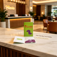 Porte-cartes personnalisé pour enfants, impression sur carton blanc 250 g/m², découpe en forme d'animal, couleur intégrale, étui pour carte-clé de chambre d'hôtel