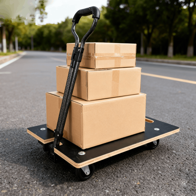 Handle Furniture Dolly Heavy Duty 60x40cm Plywood Platform Dolly with Four-Wheel Frame Multifunctional Furniture & Plant Mover