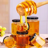 Holesale-tarro de vidrio con tapa para almacenamiento de miel, 20oz 24oz