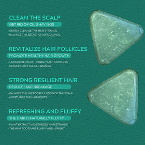 Champú Anticaspa y Control de Grasa al por Mayor, Champú Herbal para el Cabello, Fijador Capilar Triangular, Jabón Capilar Natural de Hierba Usman Verde - Product Image 4